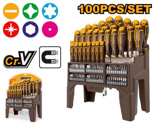 Ingco HKSD10028 100 Pcs screwdriver set – image 2